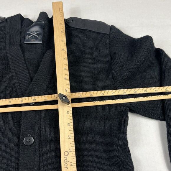 Military Equipment Wool Blend Cardigan Sweater Black Button Up Utility 38R Med - Picture 8 of 10